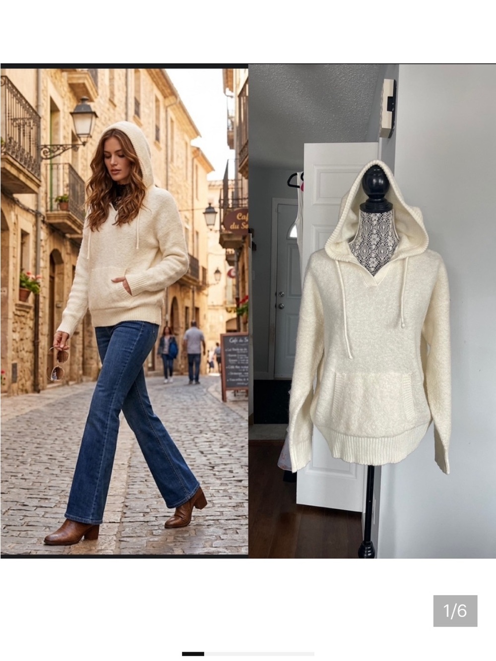 NWT Wool Blend Hooded Sweater. Medium. Super Soft!